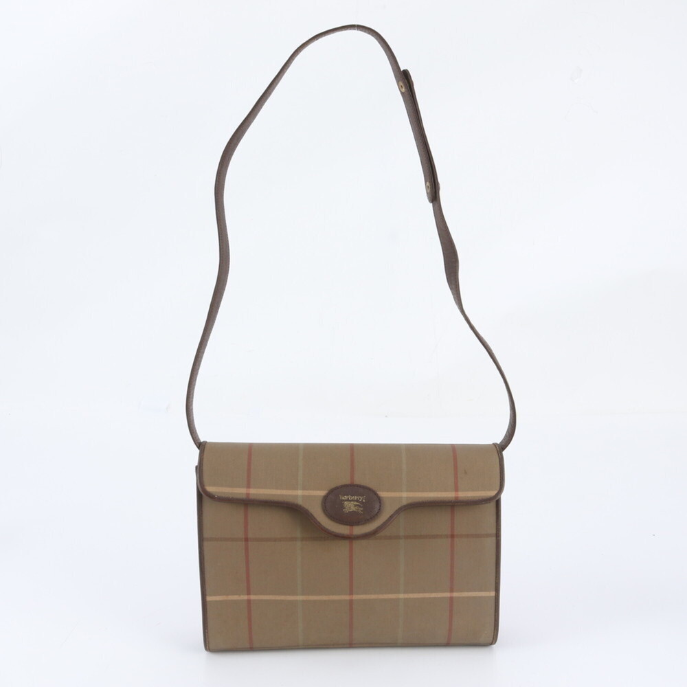 Burberry Check Pattern Canvas Leather 2-Way Shoulder Bag/Handbag for Women